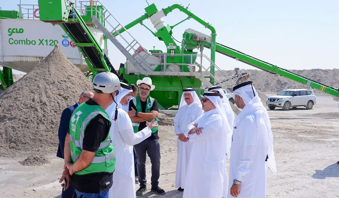 QPMC's team reviewing the installation with CFlo engineers in Qatar