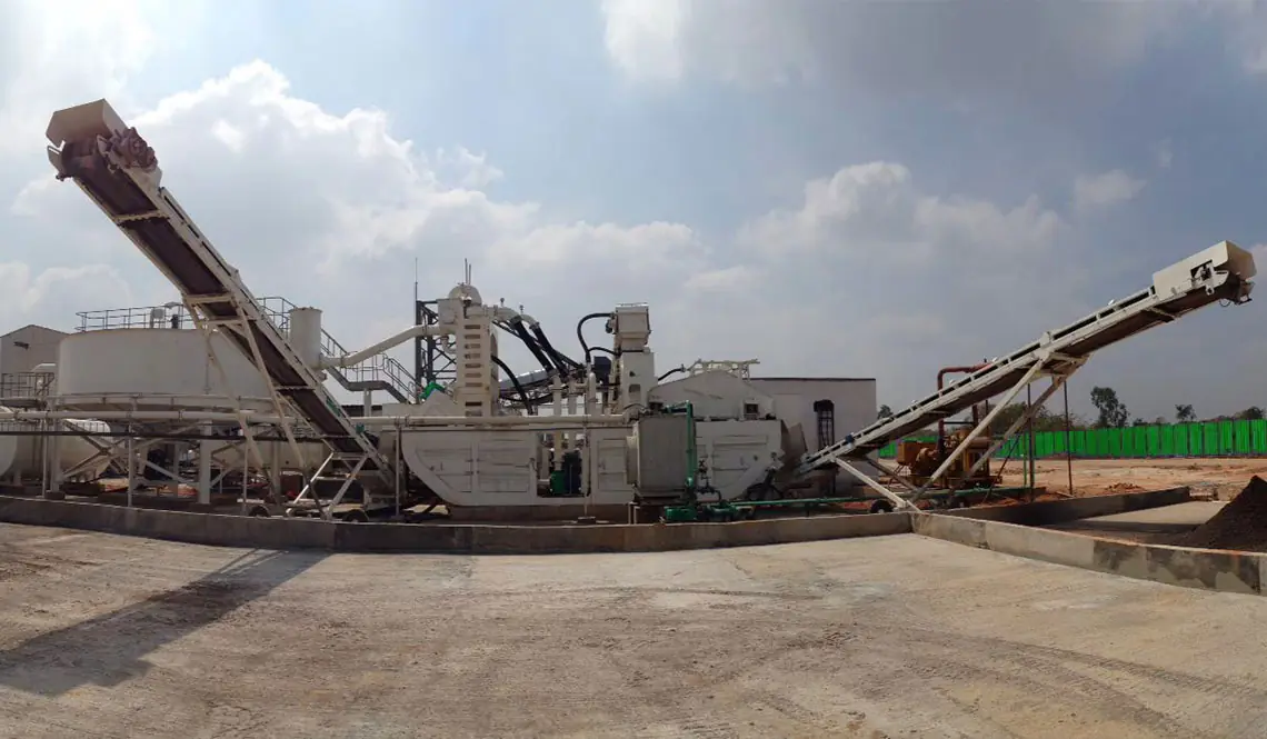 Silica sand washing plant supplying Saint-Gobain glass production